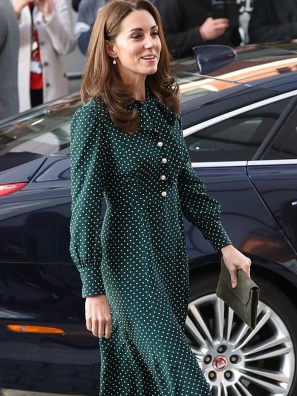 LK Bennett Mortimer Dress Green White Polka Dots US 6 NWT ASO Kate Middleton